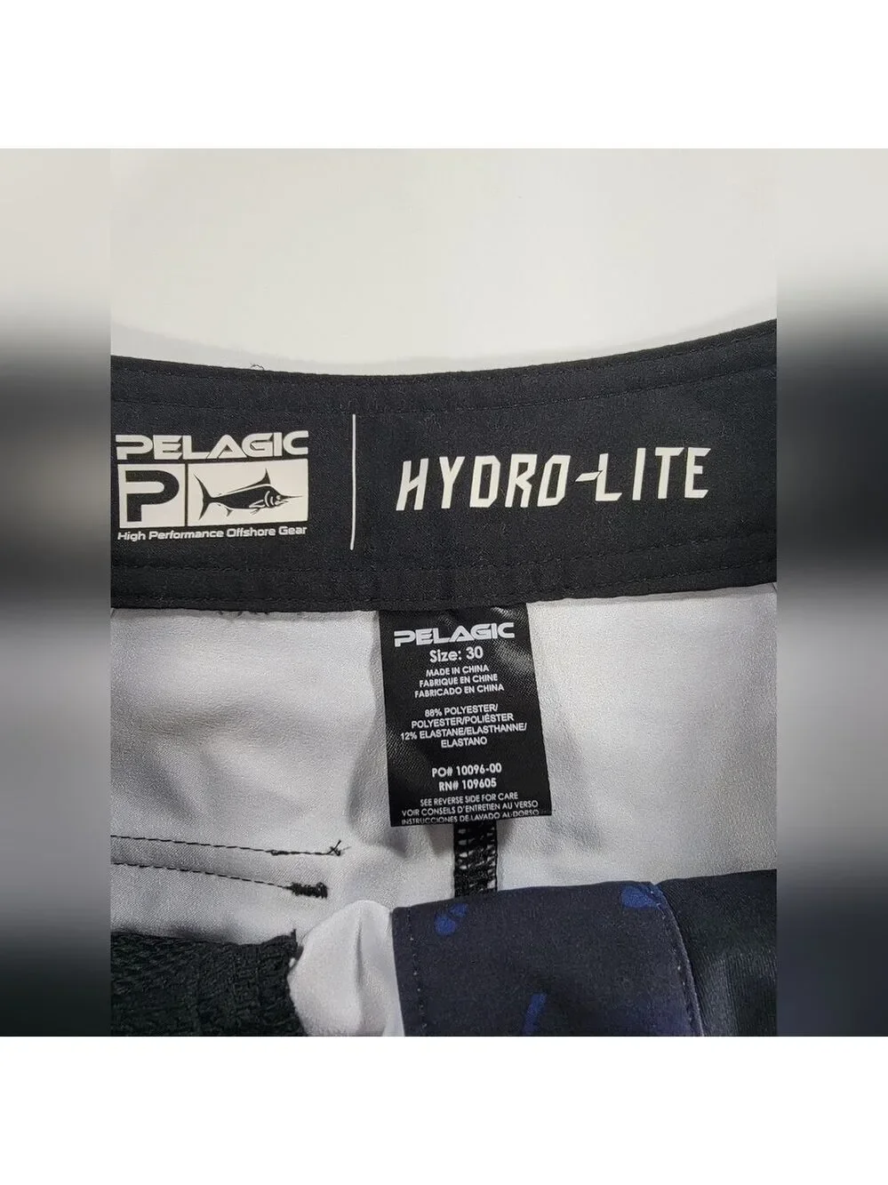 Pelagic Board Shorts Men's 30 Blue Hydro Lite Boardshorts Swim Trunks Fishing
